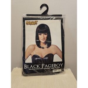 Spirit Black Pageboy Costume Wig NIP